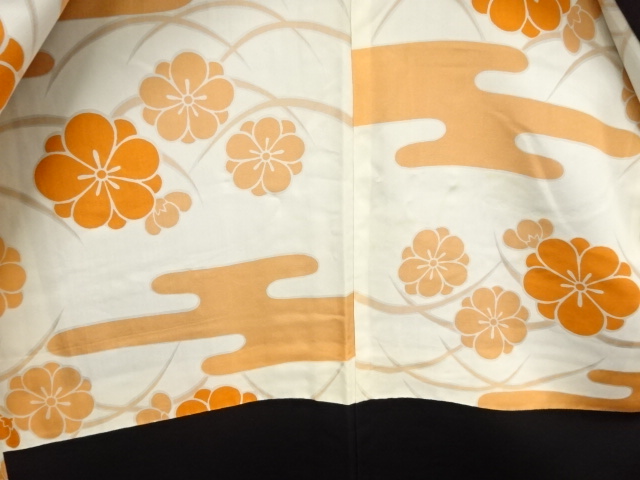  金彩　変わり青海波に花模様　絵羽織